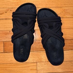 Zara Navy Blue Suede Sandals size 43/ size 12